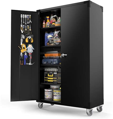 Upgraded Wide Metal Storage Cabinet 